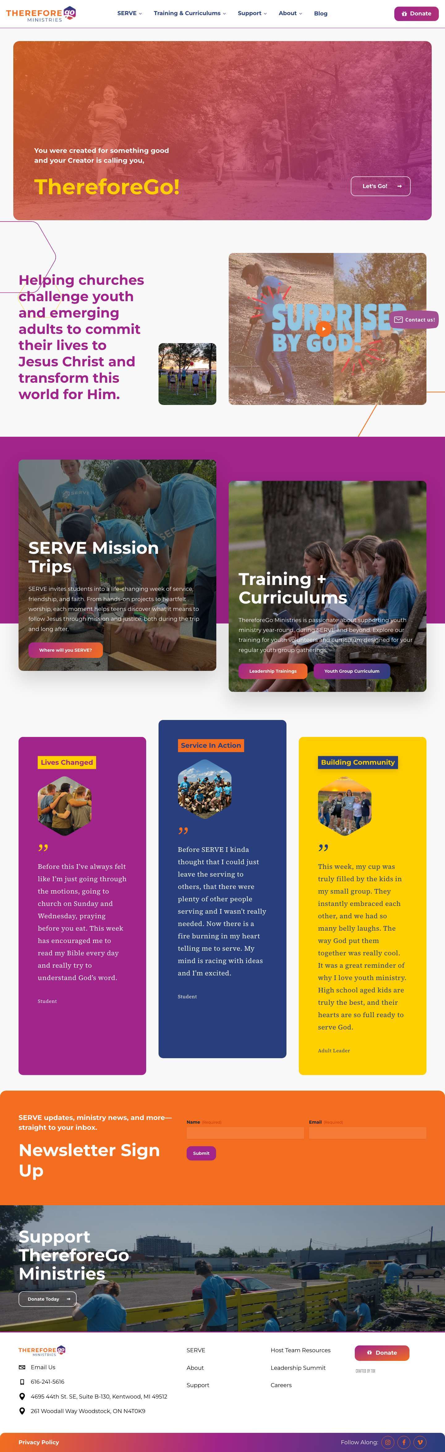 Homepage - ThereforeGo - Full Screenshot