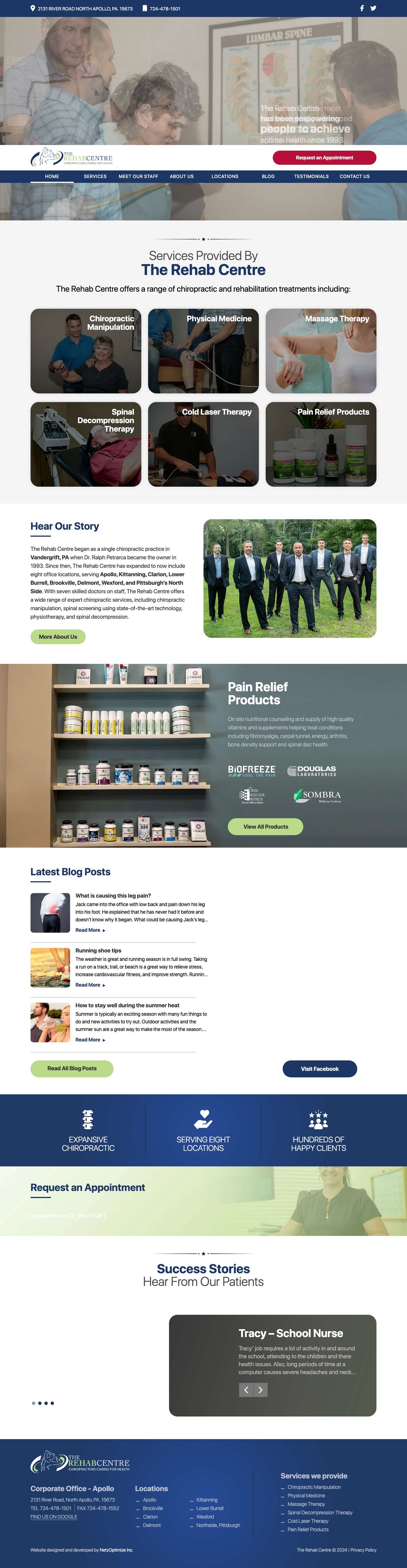 The Rehab Centre – The Rehab Centre offers a range of chiropractic and rehabilitation treatments - Full Screenshot