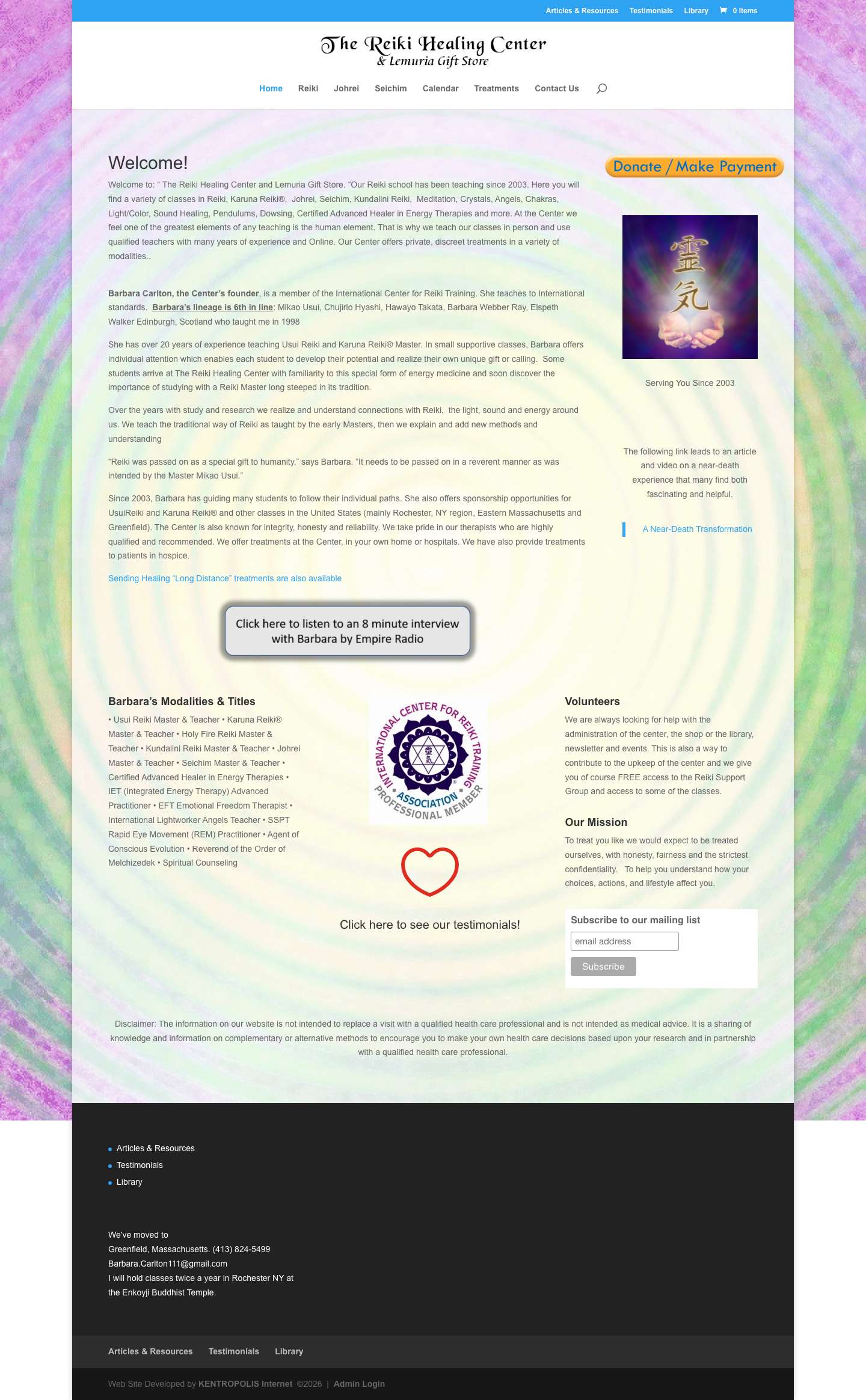 The Reiki Healing Center | & Lemuria Gift Store - Full Screenshot