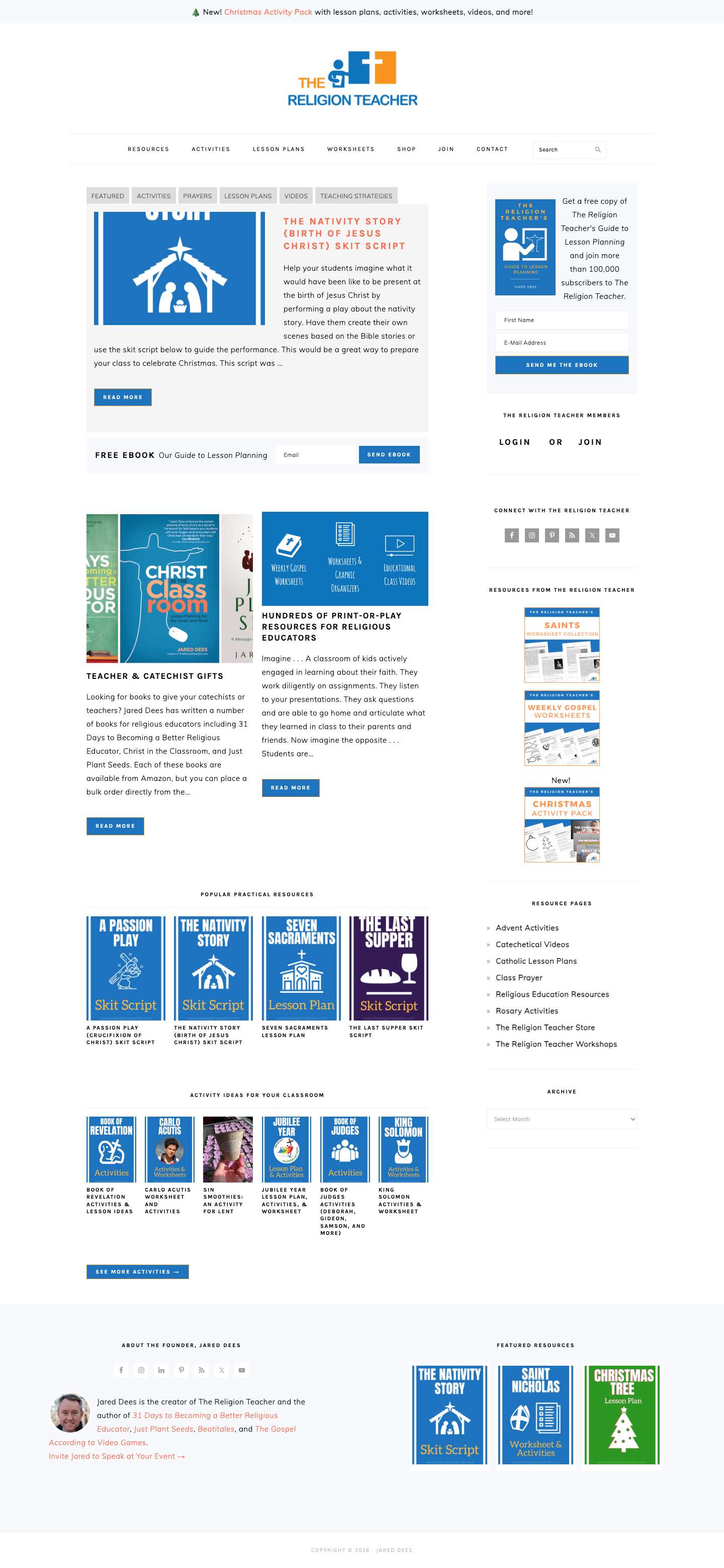 The Religion Teacher | Catholic Religious Education |FacebookInstagramPinterestRSSTwitterYouTubeFacebookInstagramLinkedInPinterestRSSTwitterYouTube - Full Screenshot