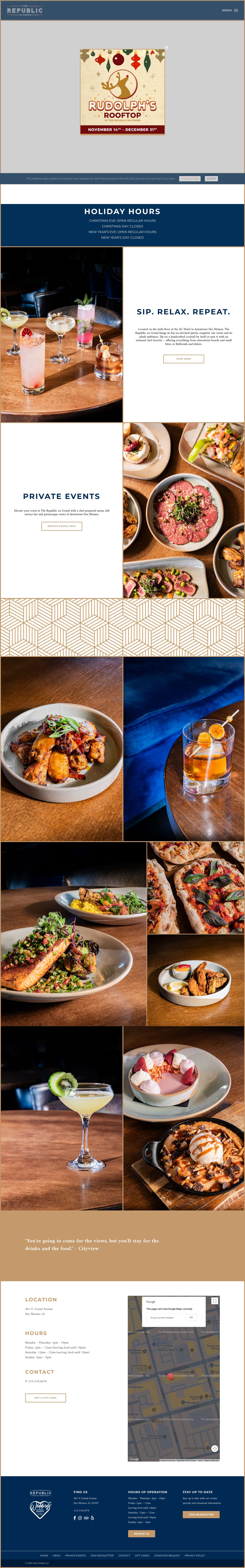 Craft Cocktails & Artisanal Food | The Republic On Grand | Des Moines - Full Screenshot