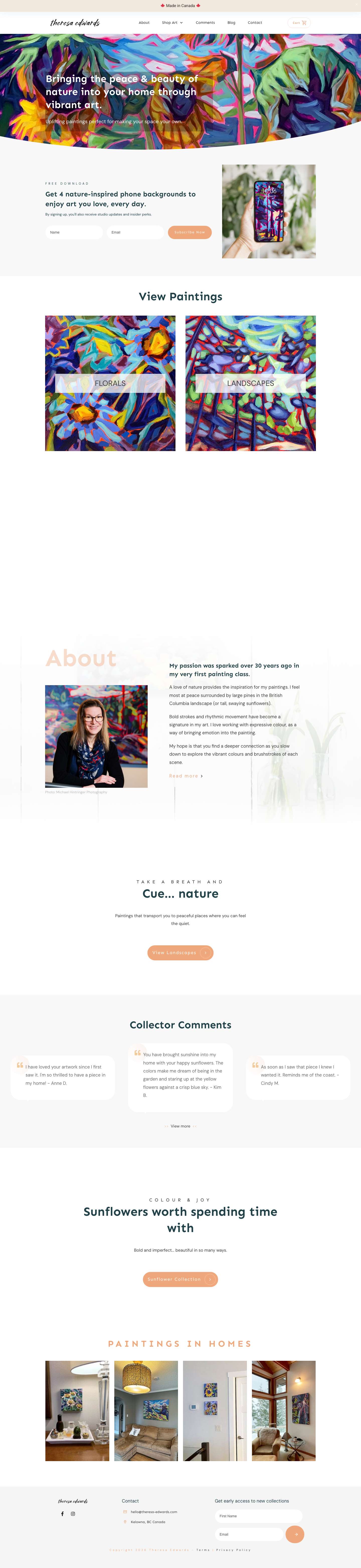 Generated Homepage - Theresa Edwards Art - Full Screenshot