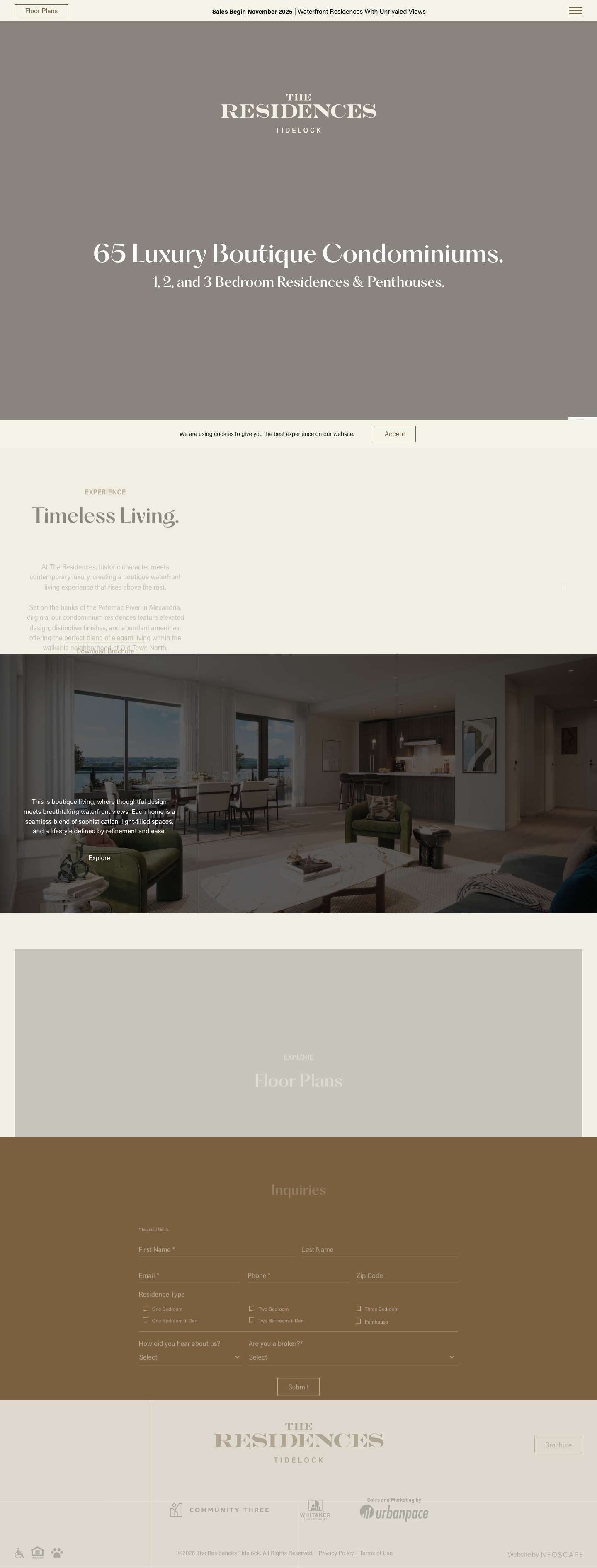 The Residences Tidelock | Boutique Condos in Alexandria - Full Screenshot