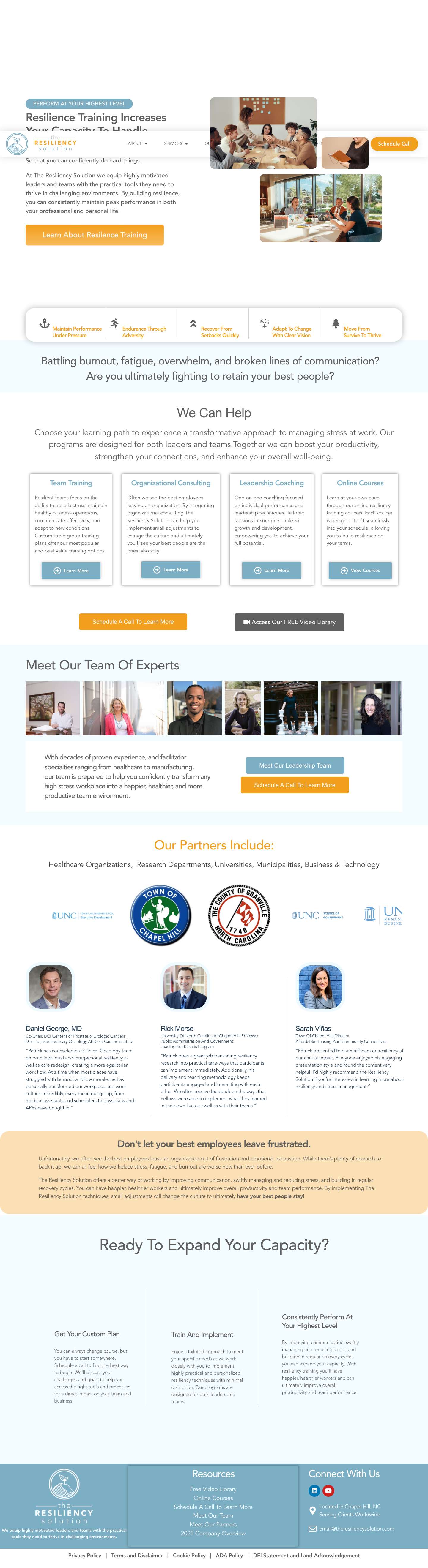 Home - The Resiliency Solution - Full Screenshot