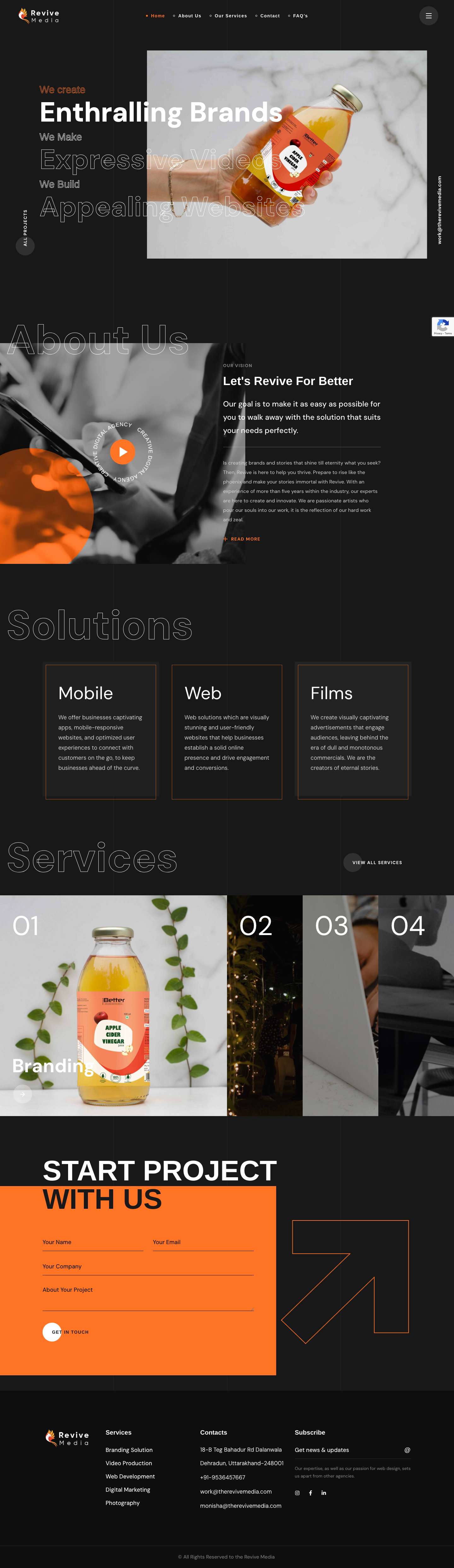 Creative Agency - Revive Media - Full Screenshot