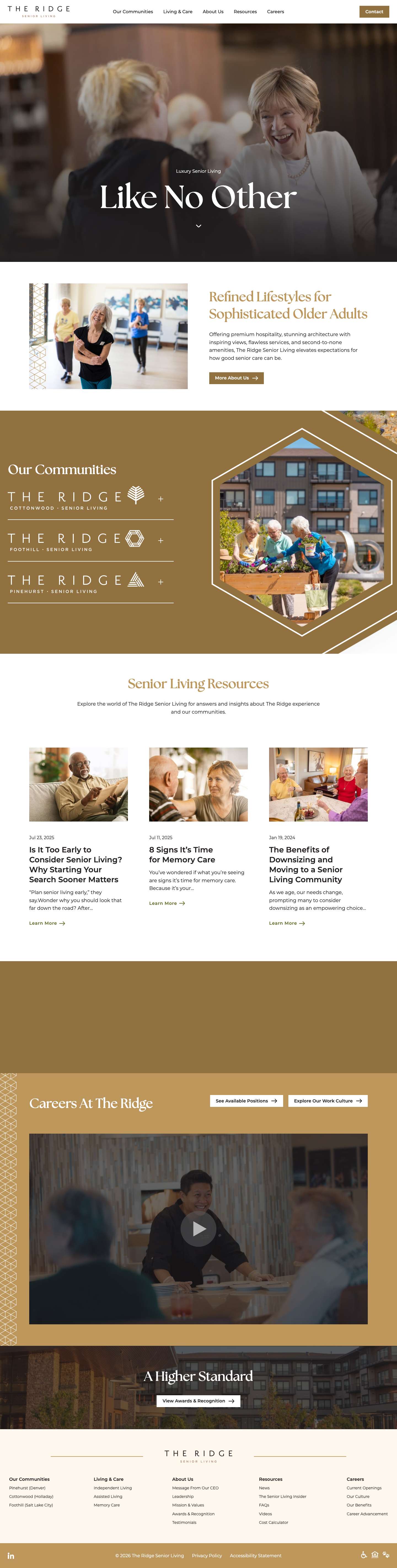 The Ridge Senior Living | Luxury Senior Living - Full Screenshot