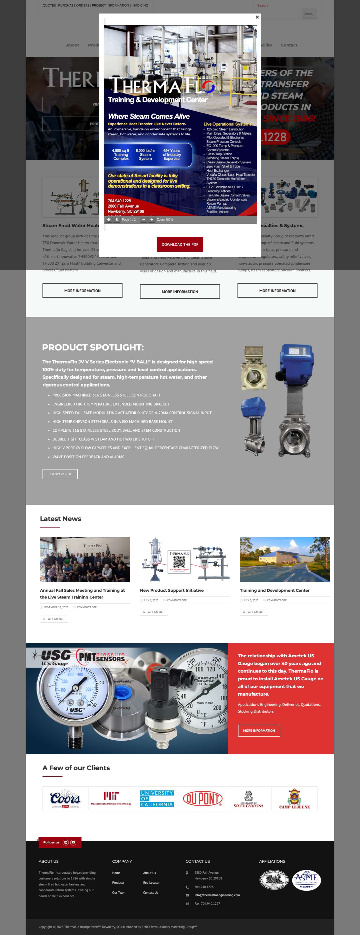 ThermaFlo Incorporated | Steam and Fluid Systems | Newberry SC - Full Screenshot