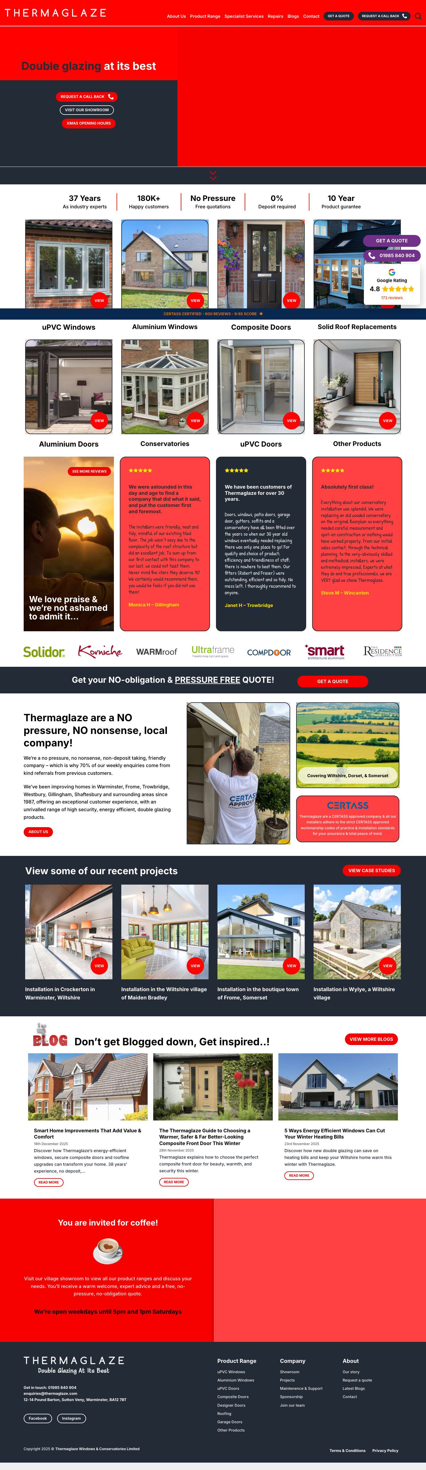Thermaglaze - New Windows, Doors & Conservatories - Warminster - Full Screenshot