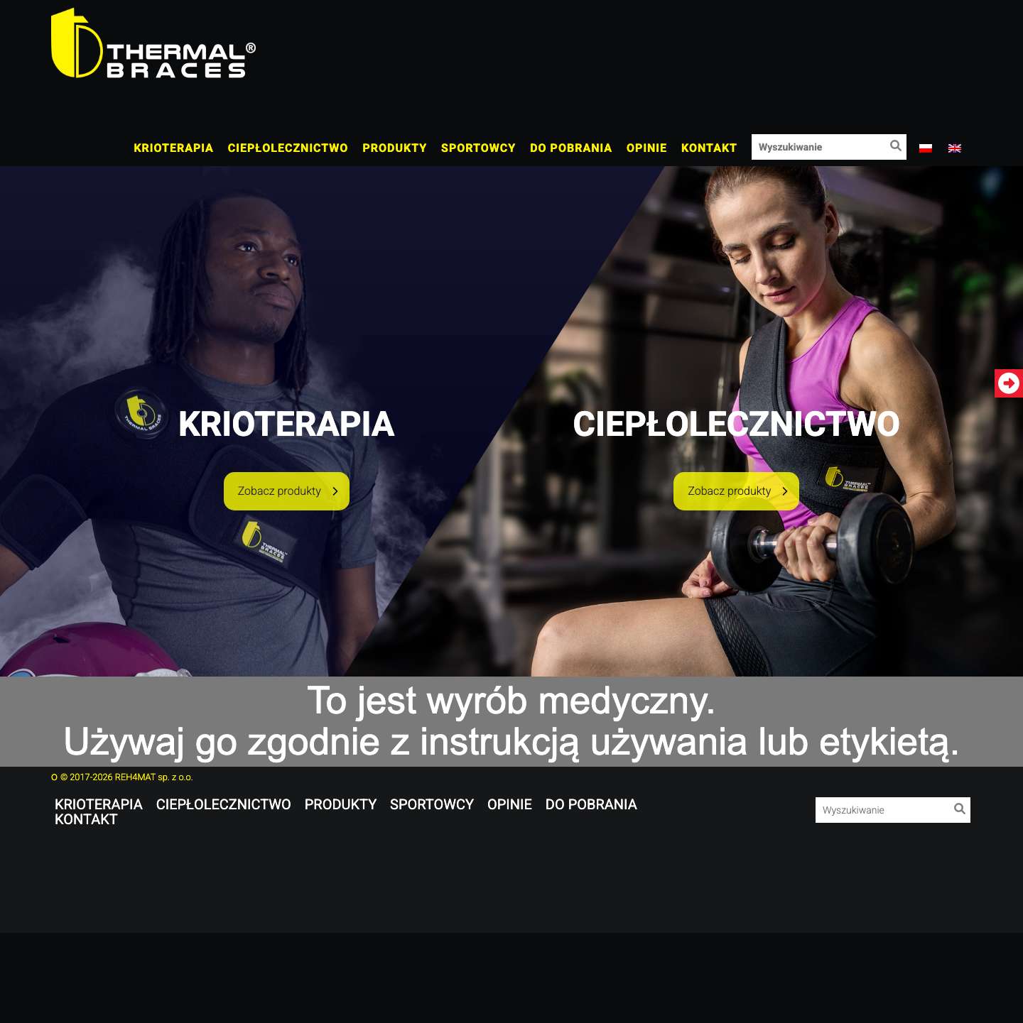 ThermalBraces - Profesjonalne ortezy termoaktywne - Full Screenshot