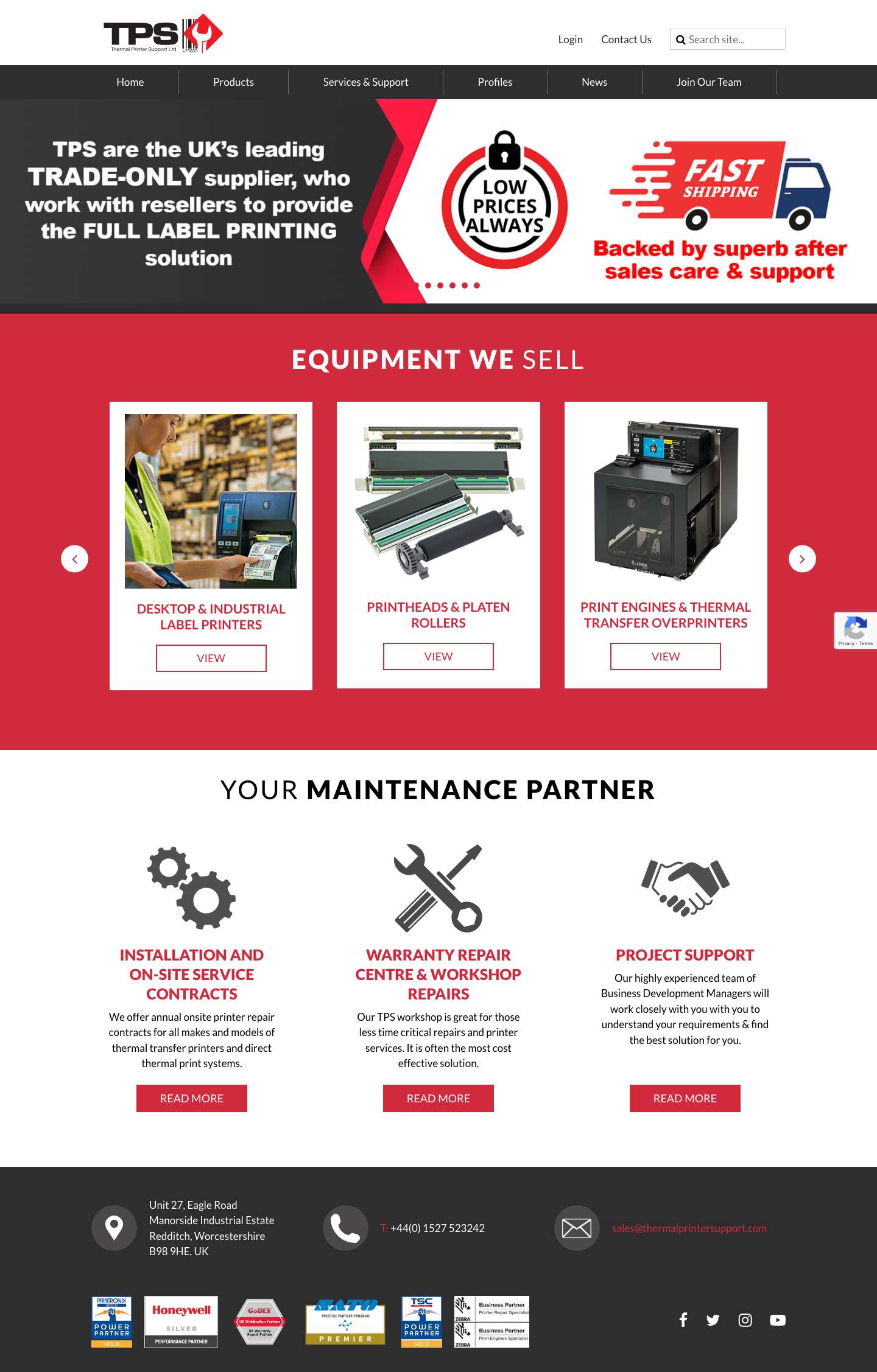 Thermal Printer Support Ltd | The UK’s leading specialist supplier - Full Screenshot