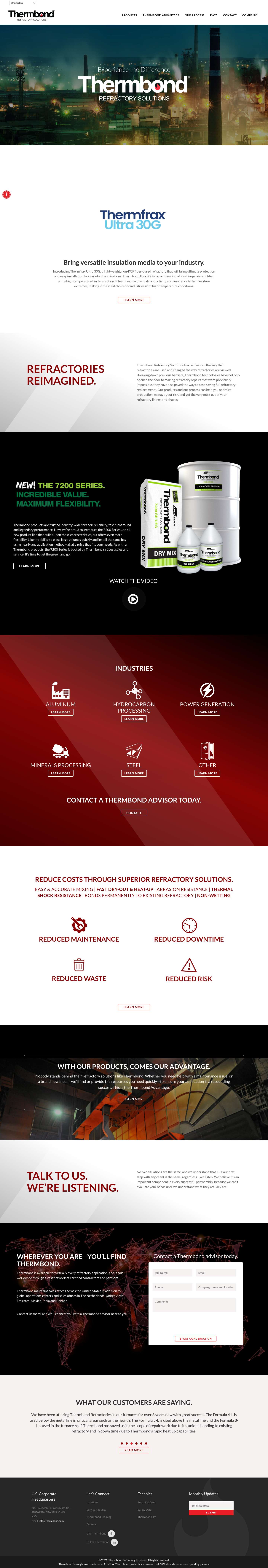 Thermbond® Refractory Products - Thermbond® Refractory Products - Full Screenshot