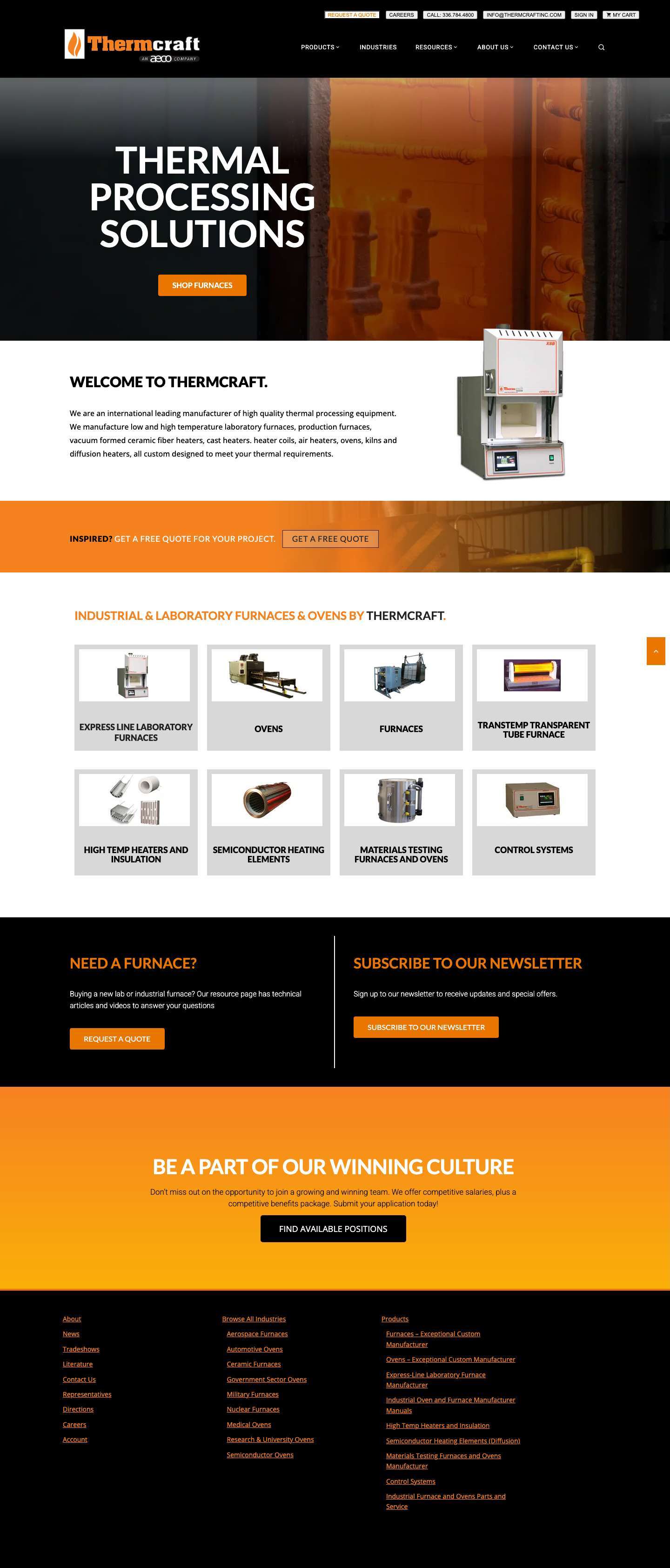 Industrial and Laboratory Furnaces and Ovens - Full Screenshot