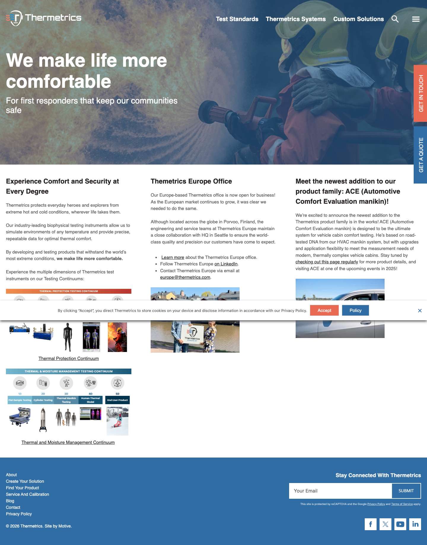 Advanced Thermal Measurement Technology | Thermetrics - Full Screenshot