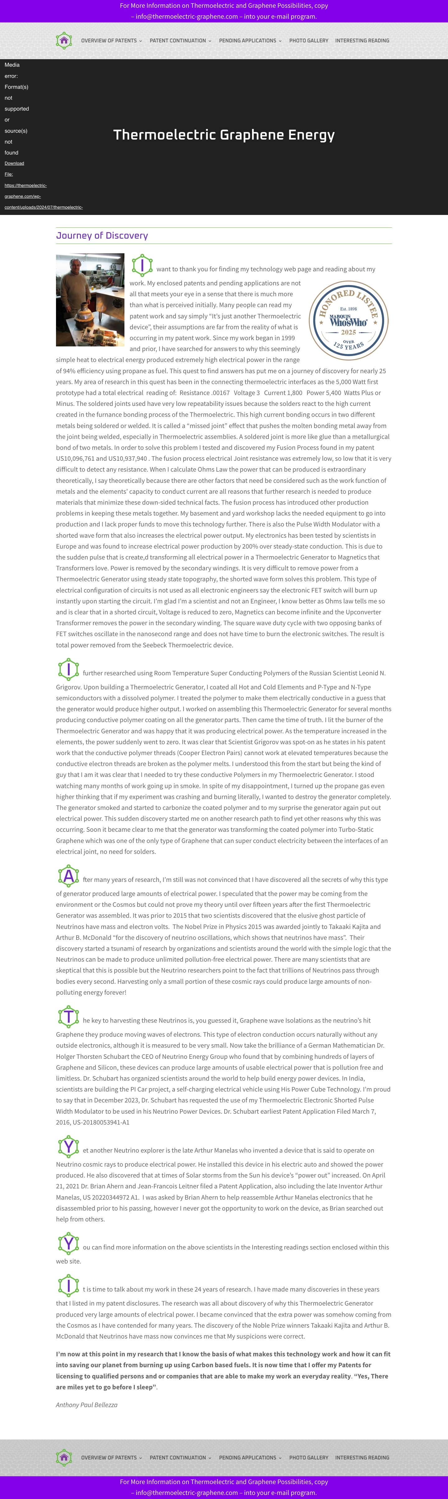 Thermoelectric Graphene | Thermoelectric Graphene produces very large amounts of electrical power - Full Screenshot