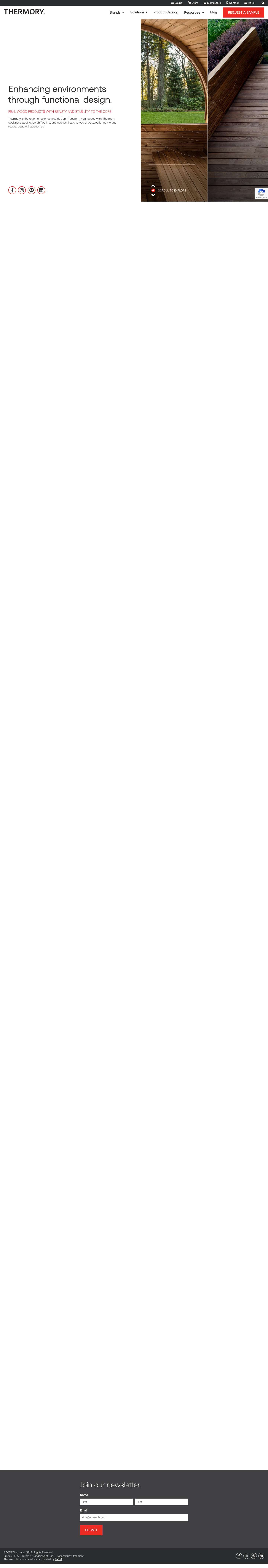 Premium Thermally Modified Wood Solutions - Thermory USA - Full Screenshot