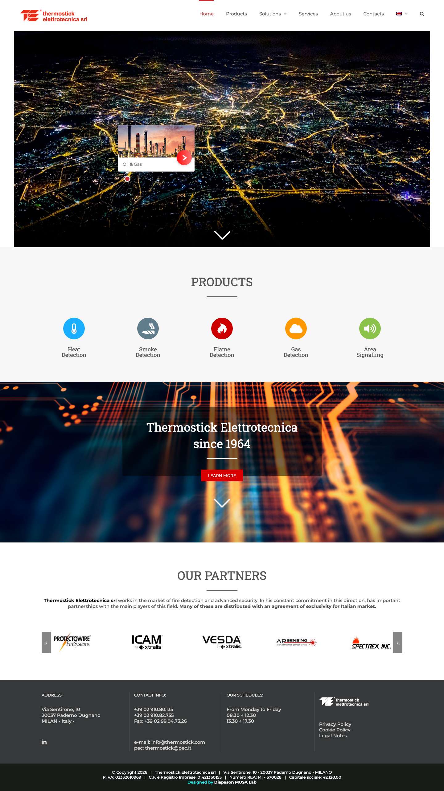 Home - Thermostick Elettrotecnica srl - Full Screenshot