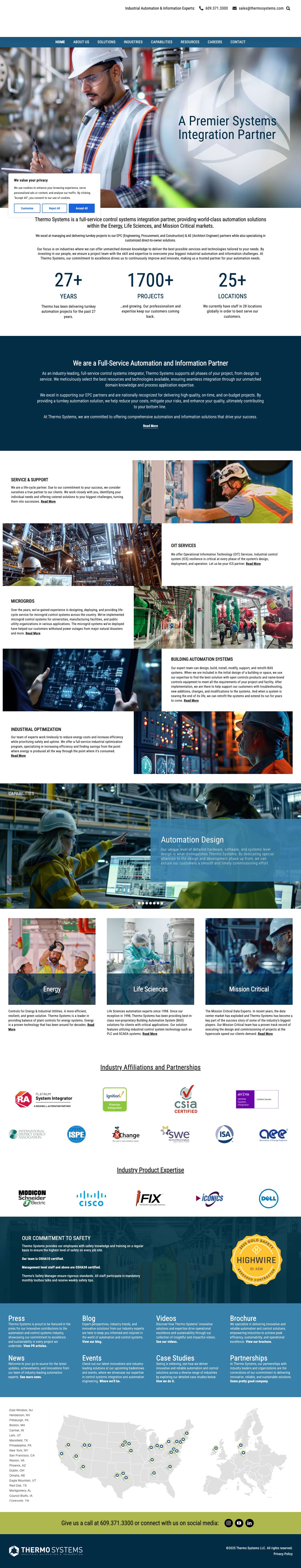 Thermo Systems | Control Systems Integration Partner - Full Screenshot