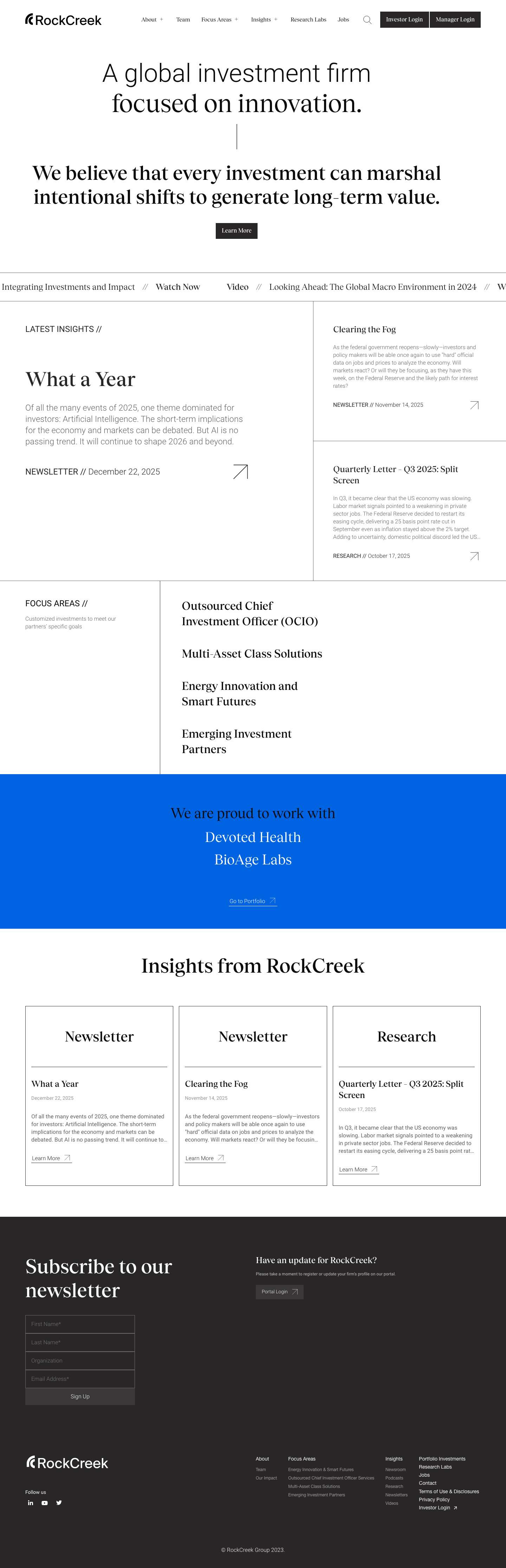 Homepage | RockCreek - Full Screenshot