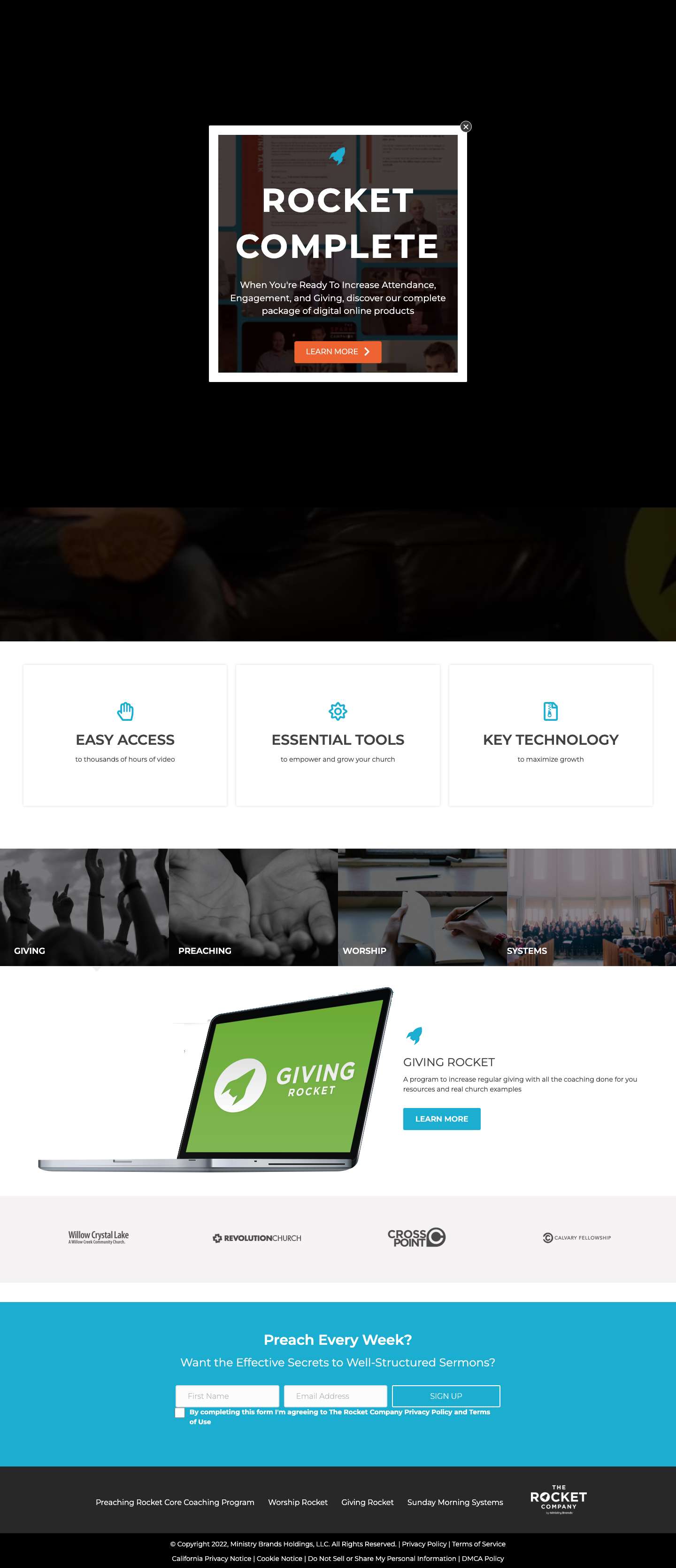 The Rocket Company - Resources To Help You Grow Your Church - Full Screenshot