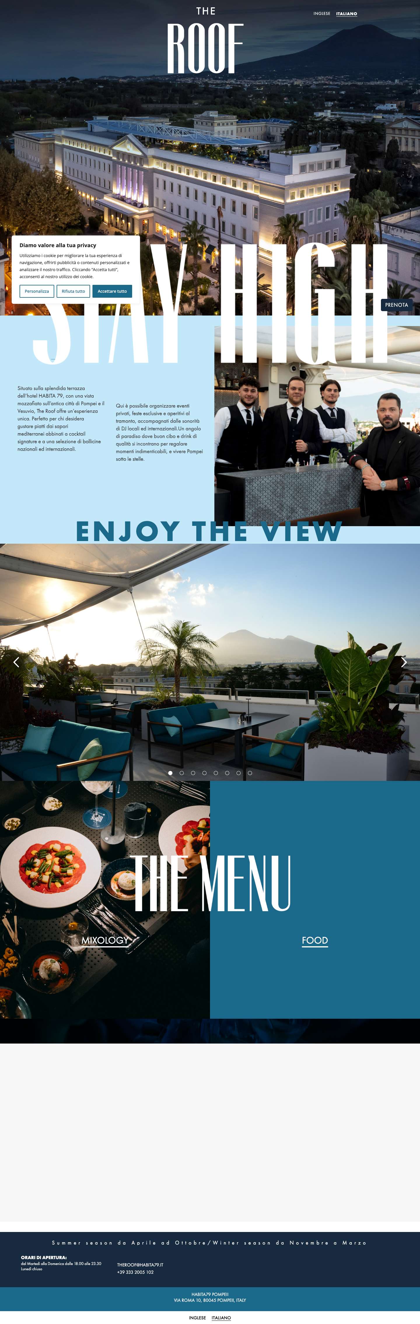 Home - The Roof Pompei - Full Screenshot