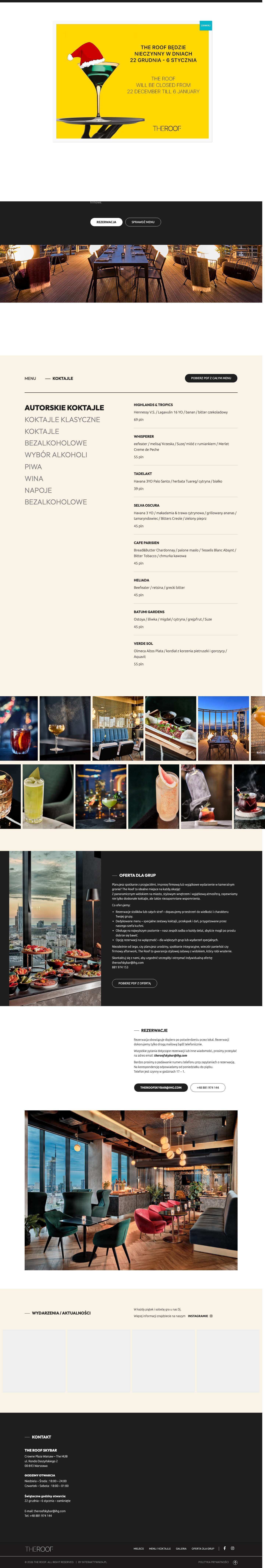 The Roof – Podniebny Skybar w Centrum Warszawy - Full Screenshot