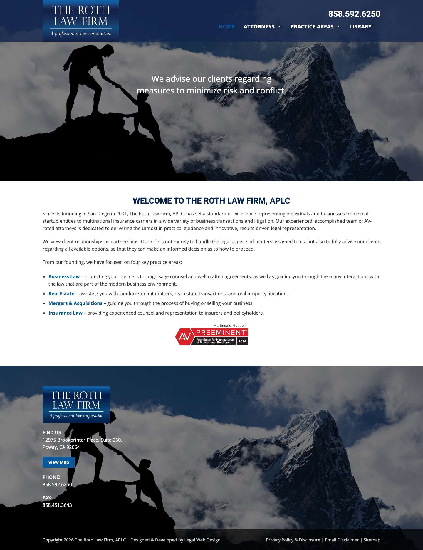 Home - The Roth Law Firm - Full Screenshot