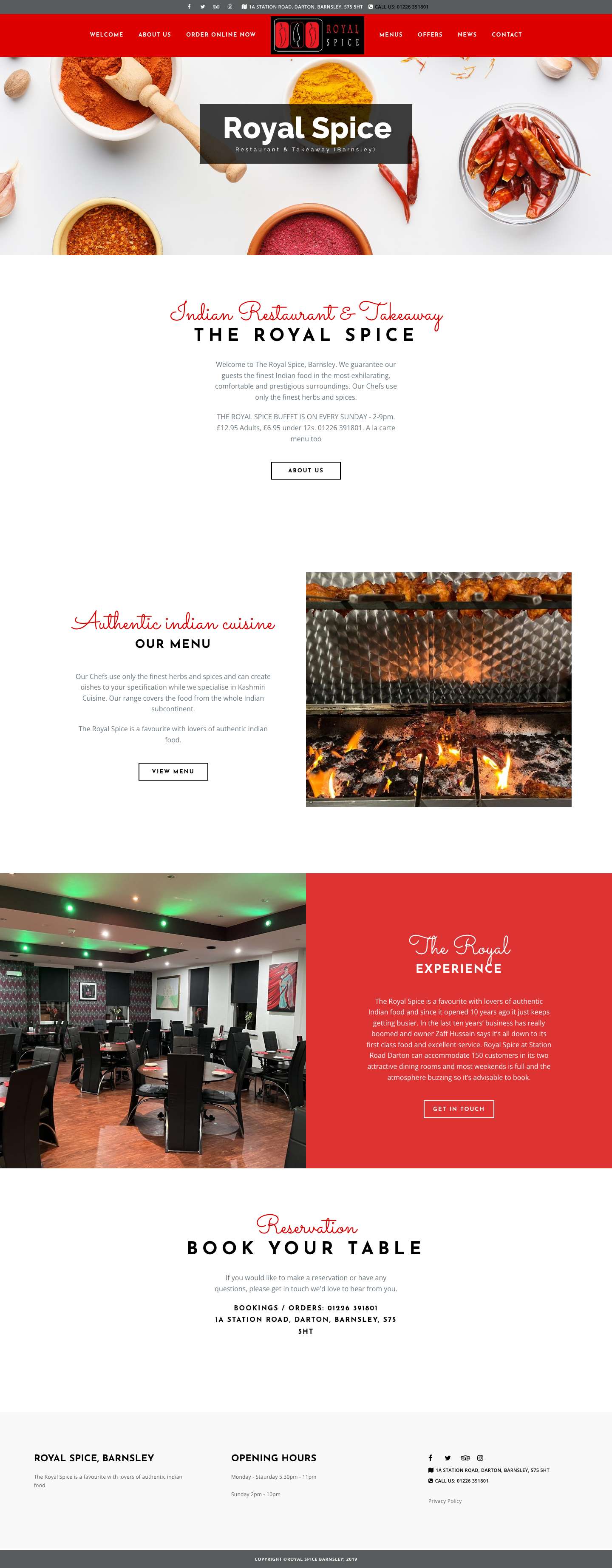 Best Indian Restaurant Barnsley - Royal Spice - Full Screenshot