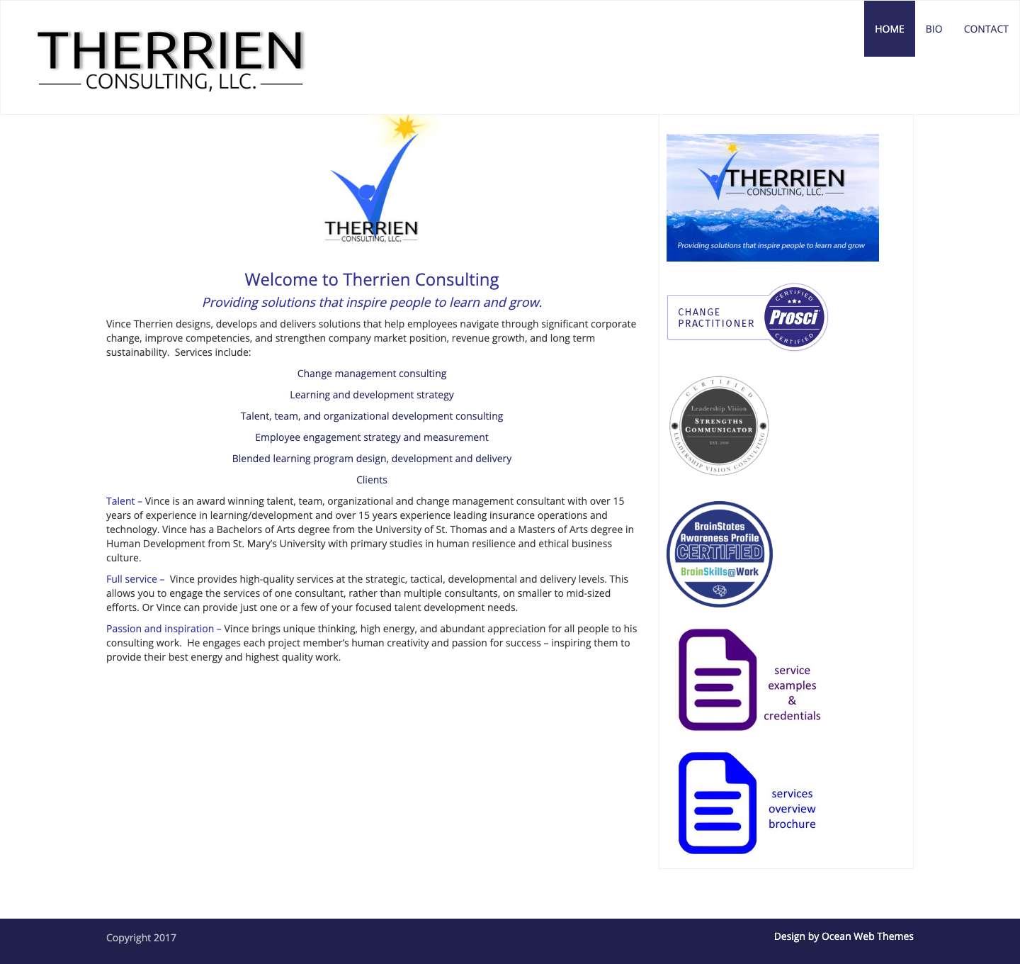 Therrien Consulting – Inspiring people and organizations to learn and grow - Full Screenshot