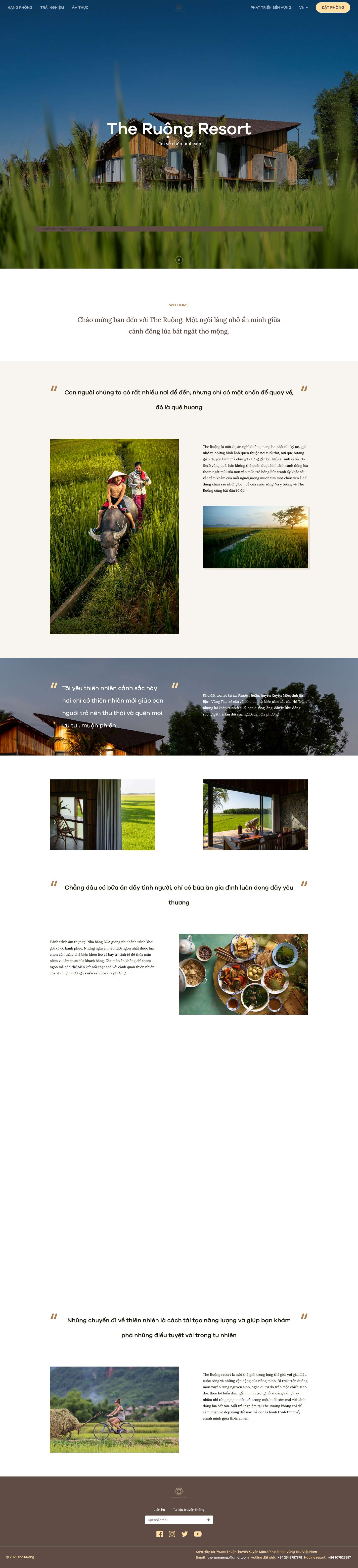 Trang chủ - The Ruộng Resort, Vũng Tàu | Trang web chính thức - Full Screenshot