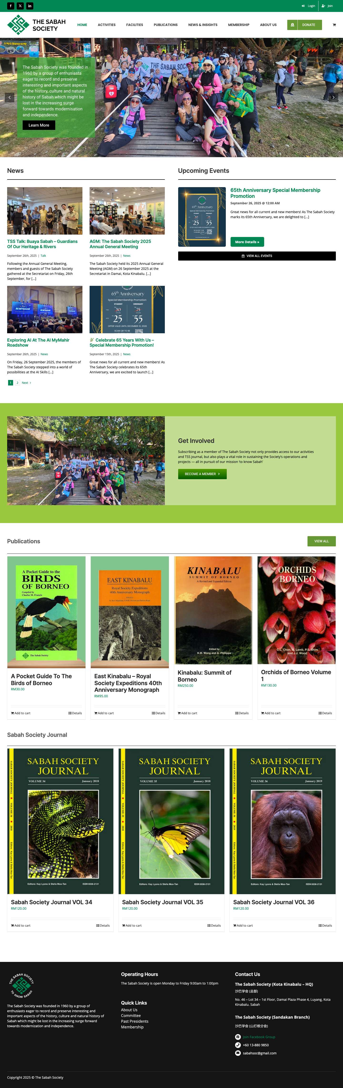 Home | The Sabah Society - Full Screenshot