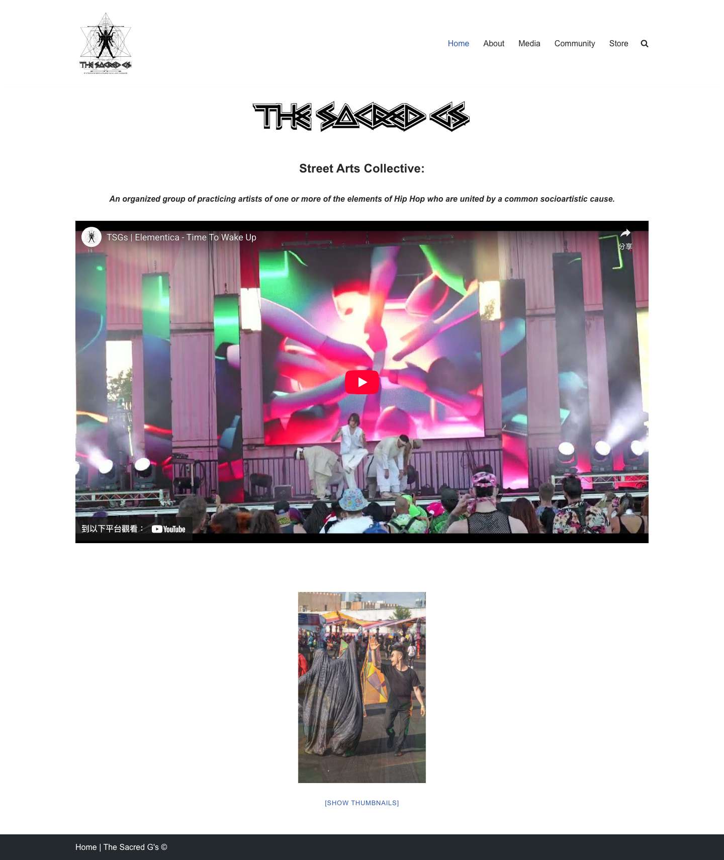 The Sacred G's | Street Arts Collective - Full Screenshot