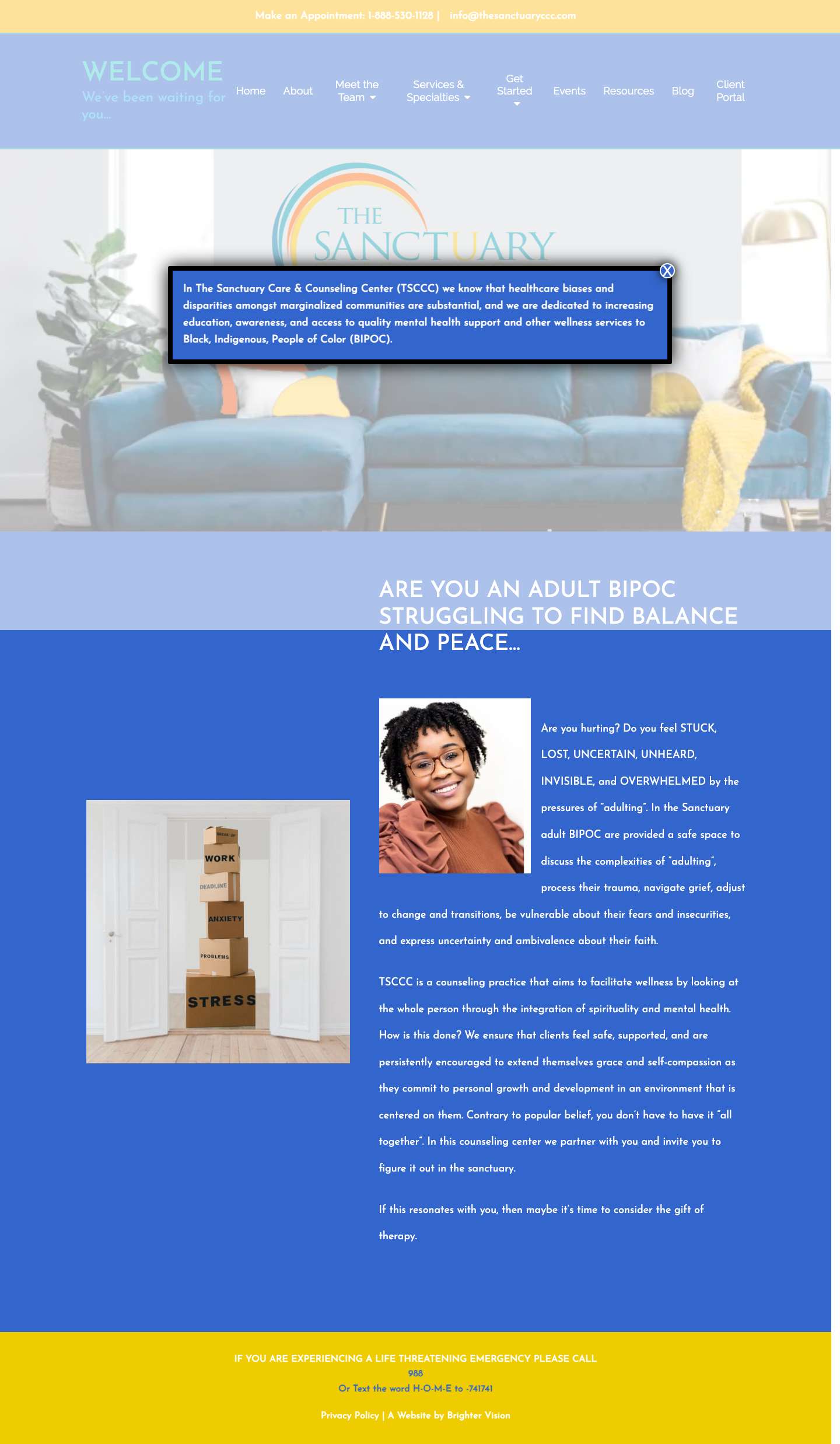 Home | The Sanctuary Care & Counseling Center - Full Screenshot