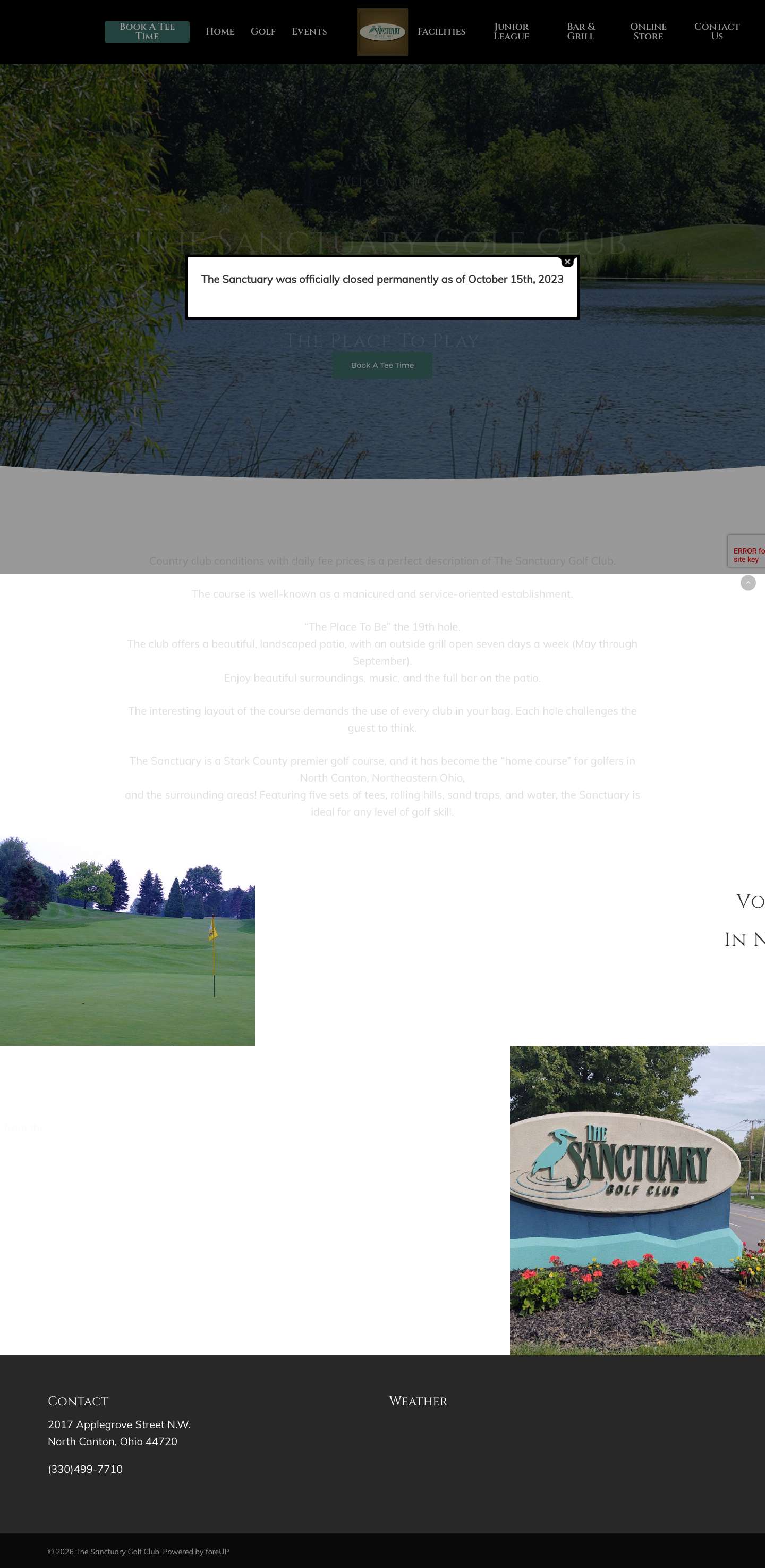 The Sanctuary Golf Club – North Canton Golf - Full Screenshot
