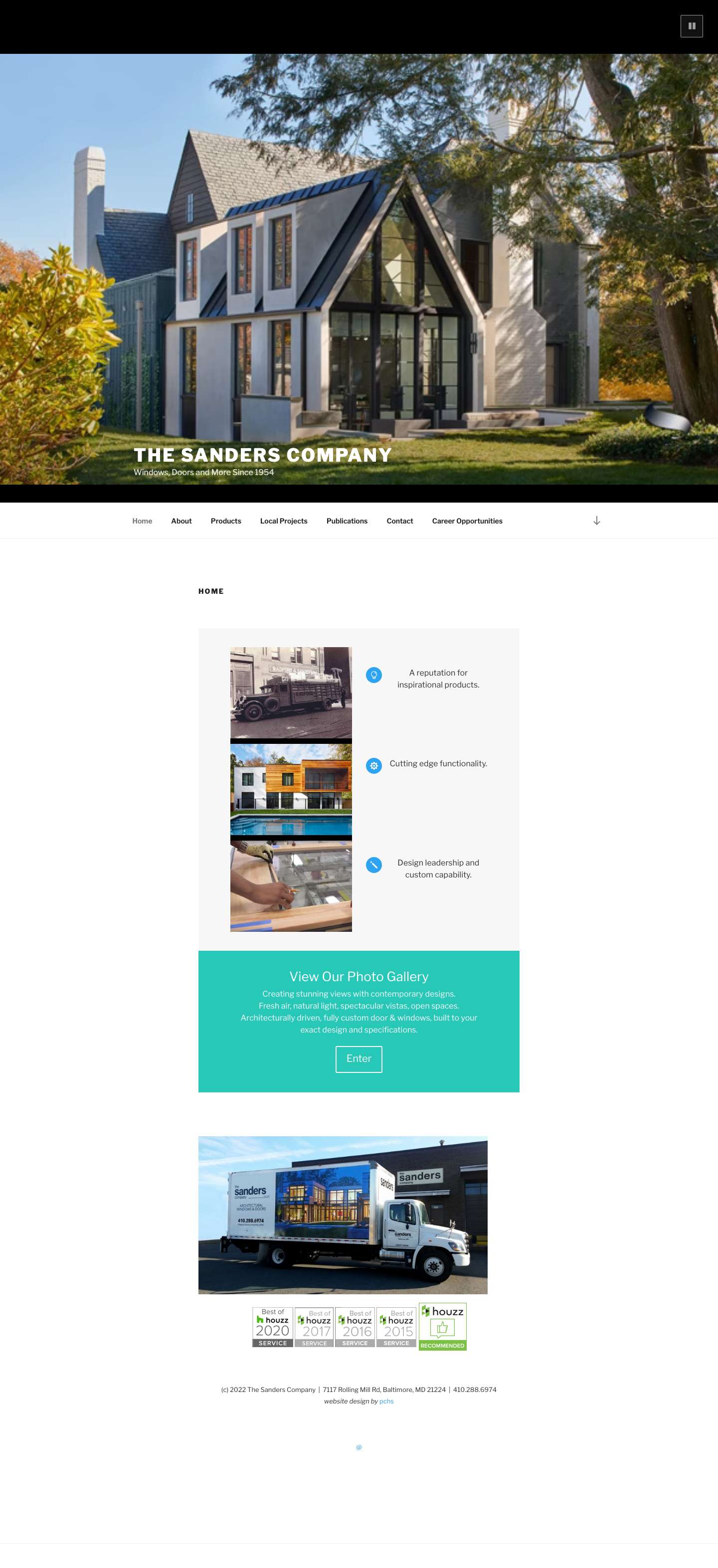 The Sanders Company – Windows, Doors and More Since 1954 - Full Screenshot