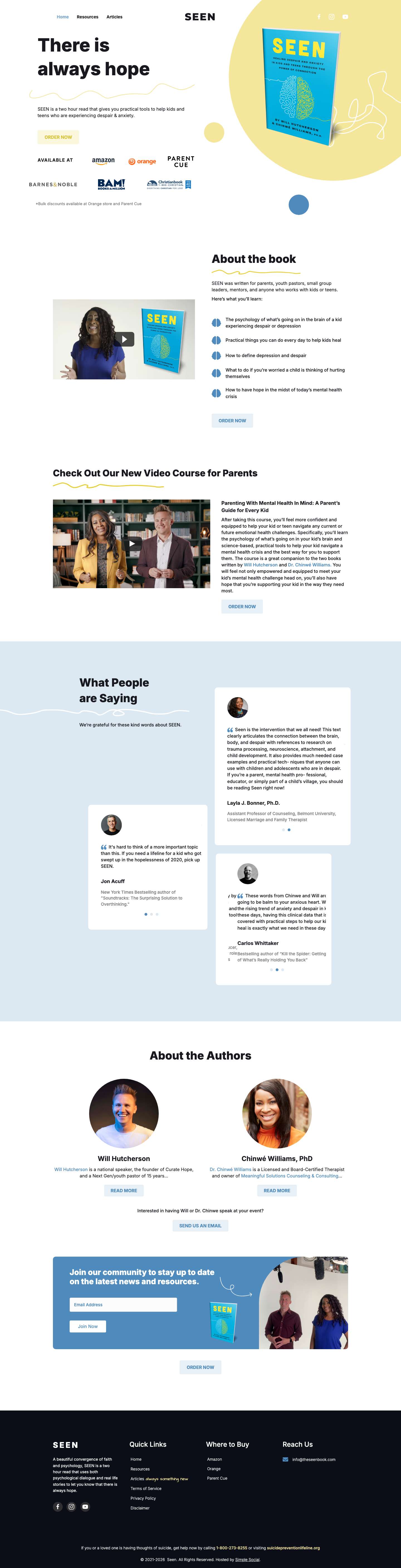 Seen Book | Helping Kids and Teens Overcome Despair and Anxiety - Full Screenshot