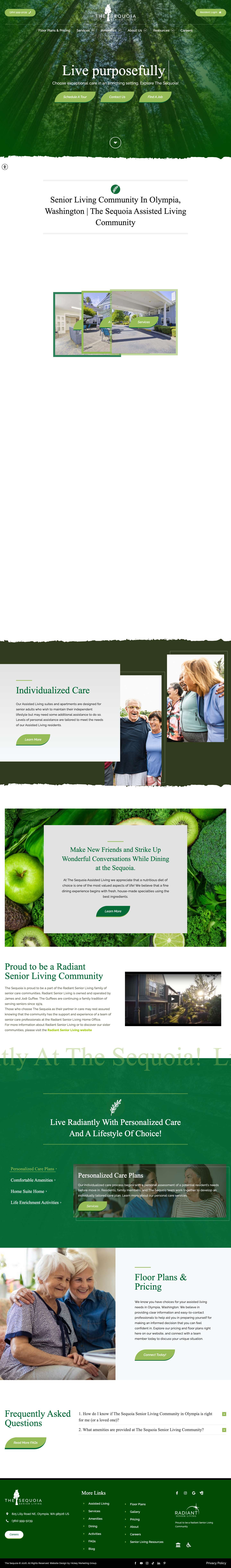 The Sequoia Senior Living In Olympia | Assisted Living, Respite Care & Hospice Care - Full Screenshot