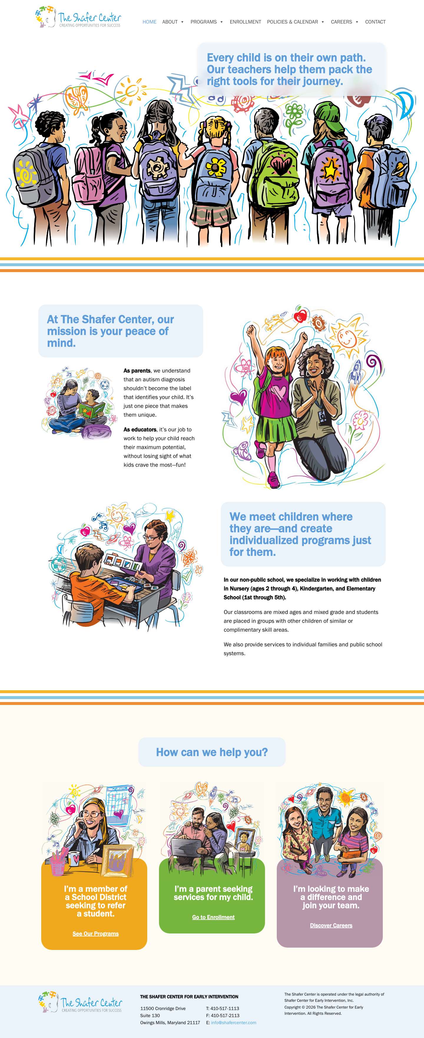 The Shafer Center, school for autism in Maryland - Full Screenshot