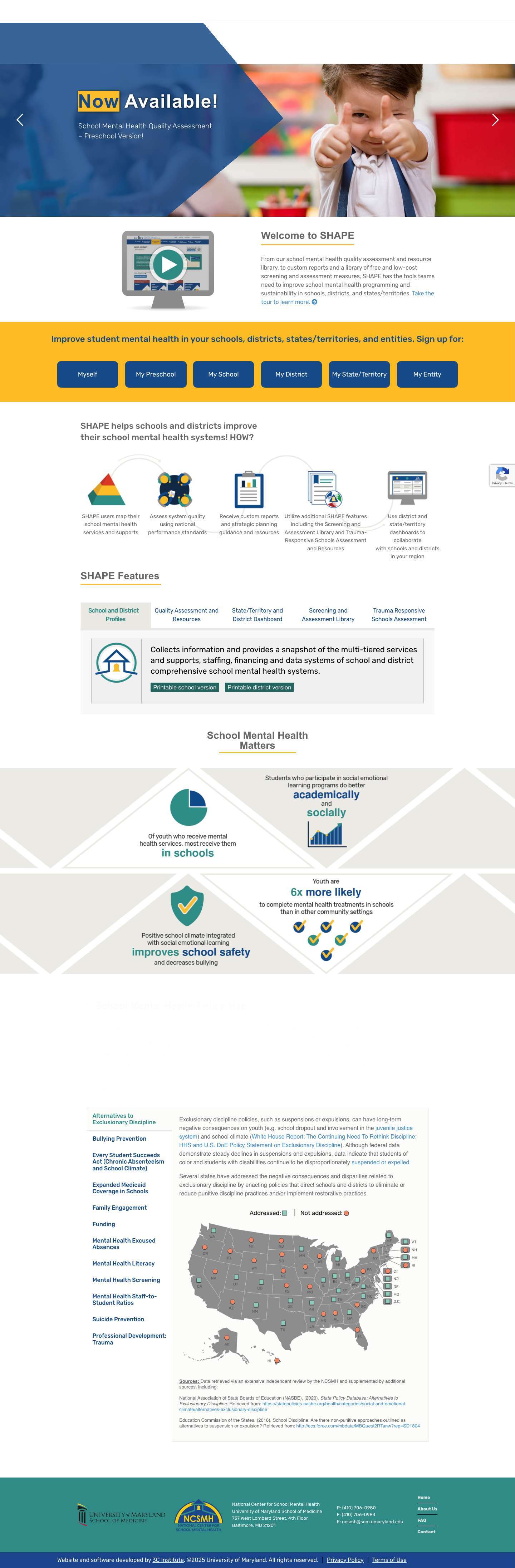 SHAPE – School Health Assessment and Performance Evaluation - Full Screenshot