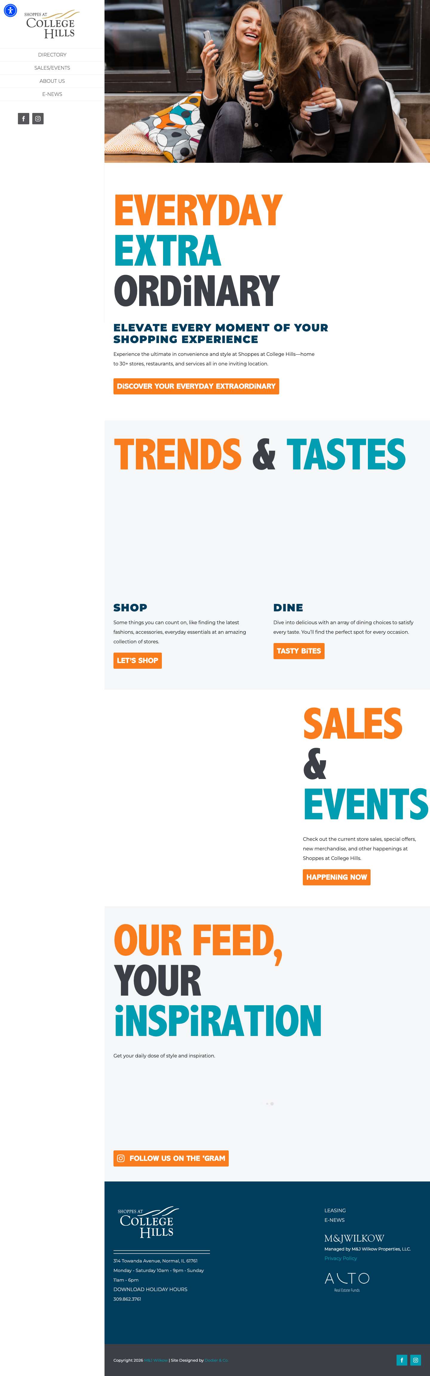 Home - The Shoppes at College Hills - Full Screenshot