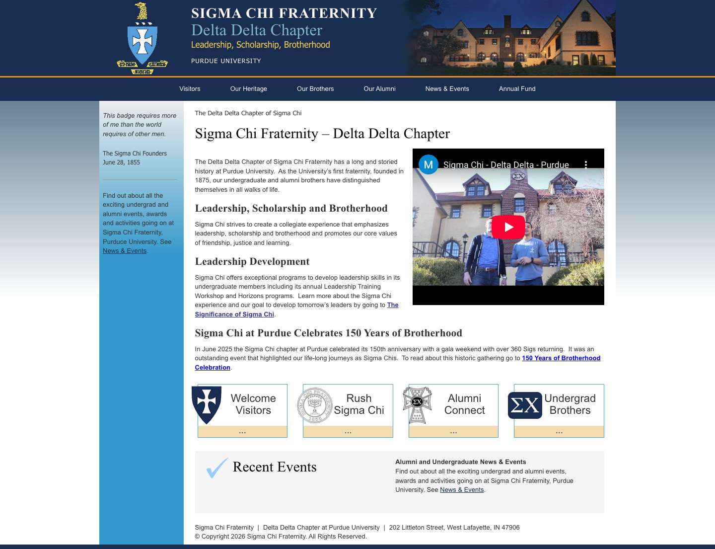 The Delta Delta Chapter of Sigma Chi - Full Screenshot