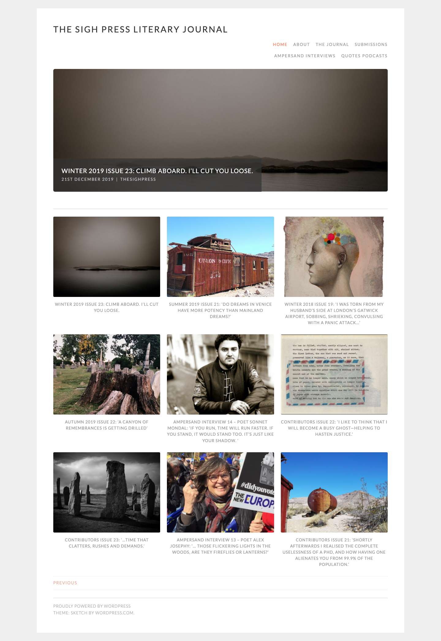 The Sigh Press Literary Journal - Writers and Artists in Tuscany - Full Screenshot