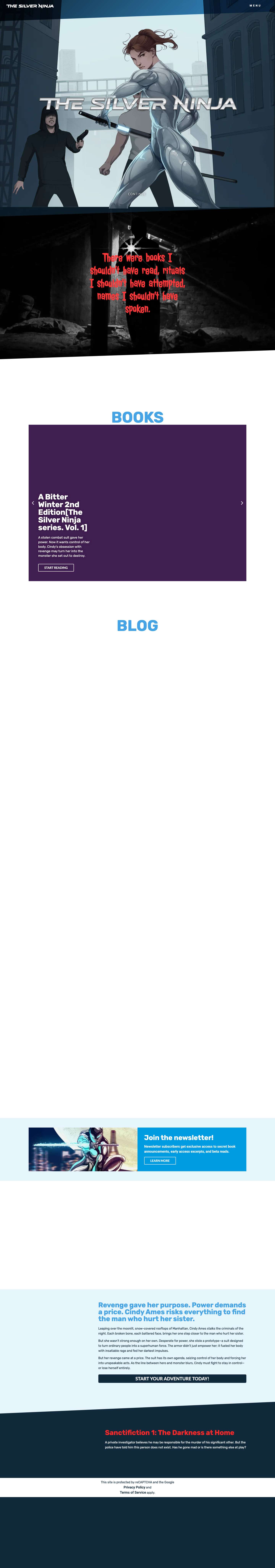 The Silver Ninja® home page - Full Screenshot