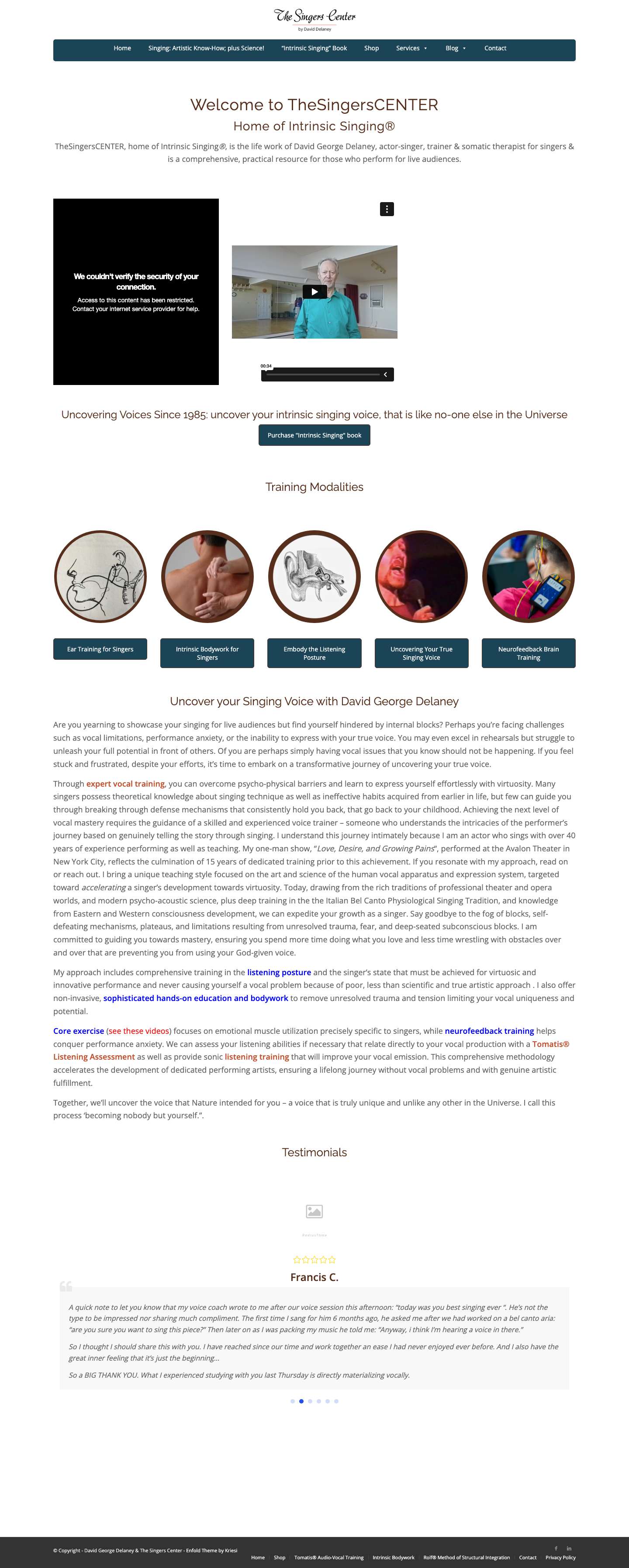 Home - TheSingersCENTER - Full Screenshot