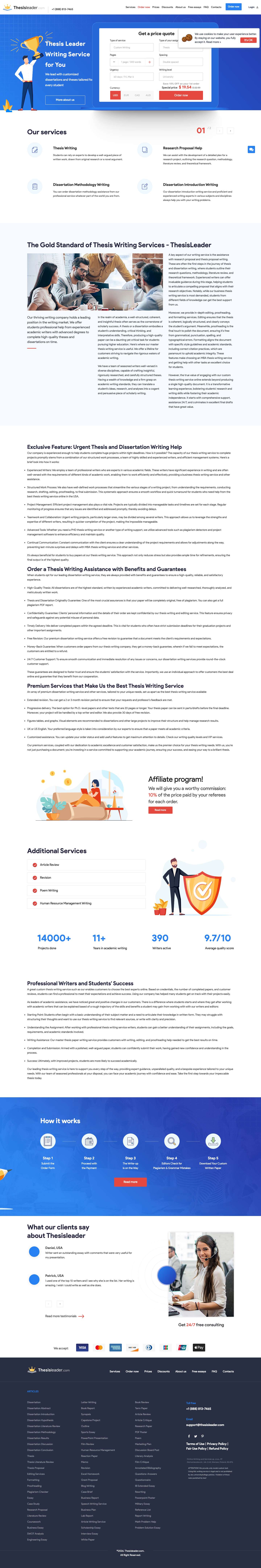 Thesis Writing Service Online | Leader in Academic Writing - Full Screenshot