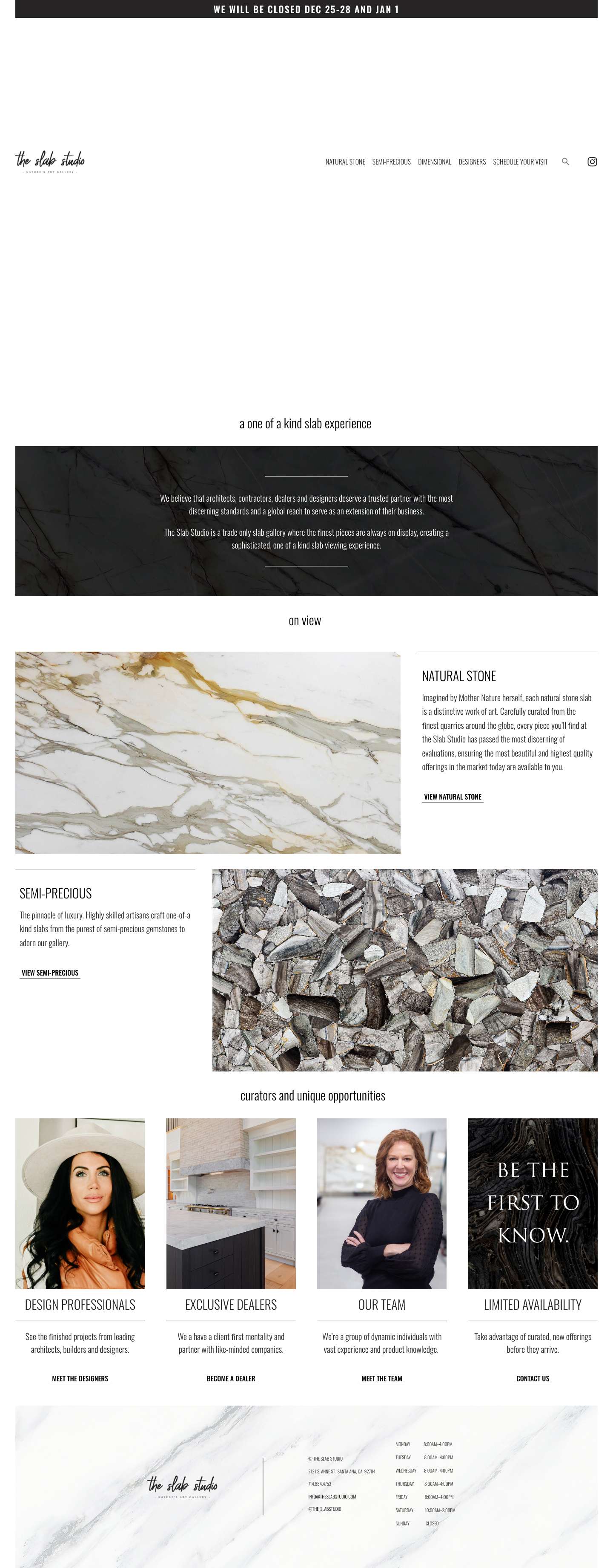 The Slab Studio – a one of a kind slab experience - Full Screenshot