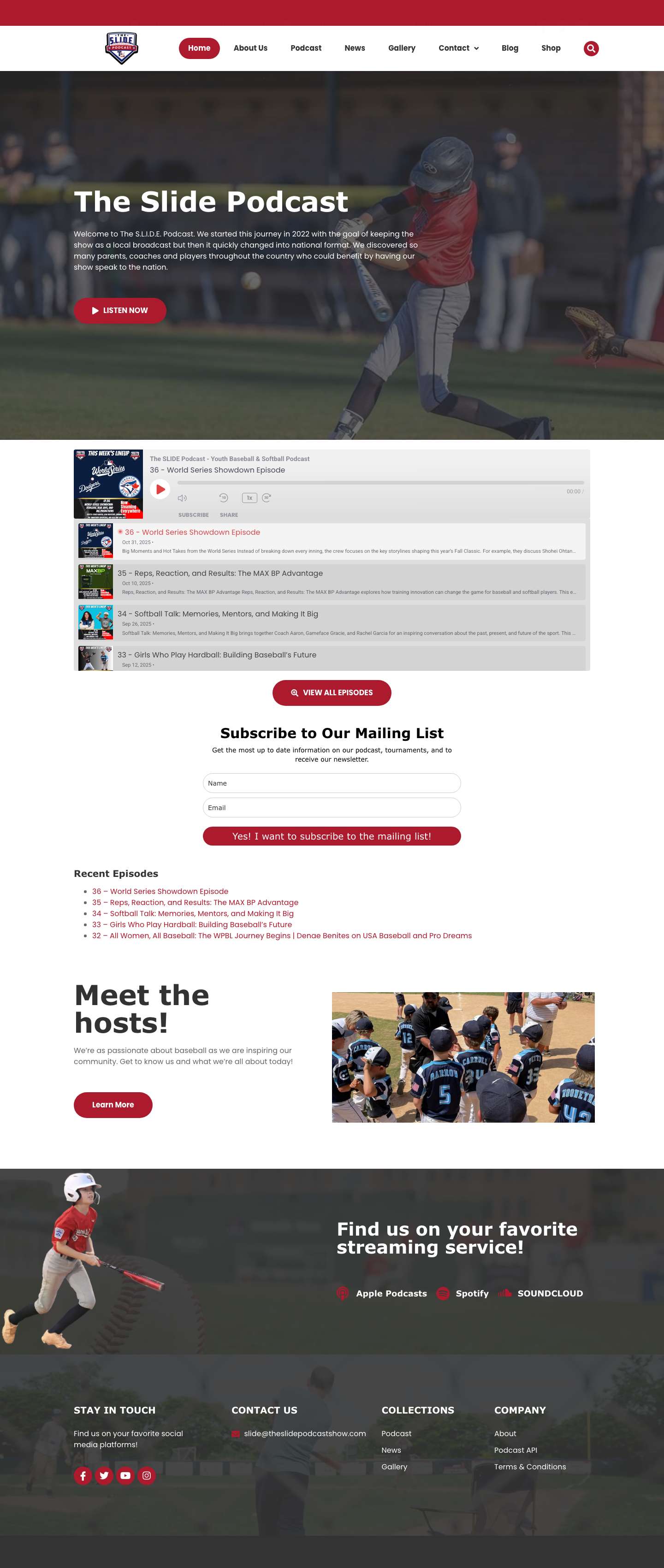 Home - The SLIDE Podcast - Full Screenshot