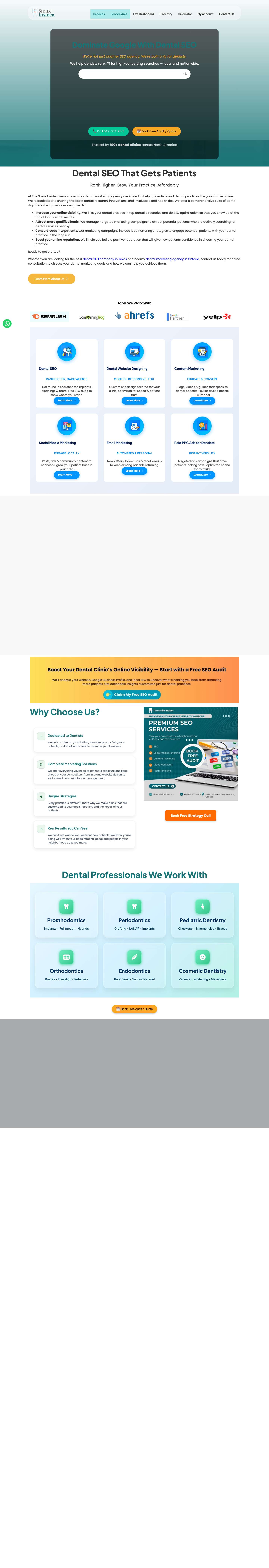 Dental SEO & Marketing Services in USA | Digital Marketing for Dentists - Full Screenshot
