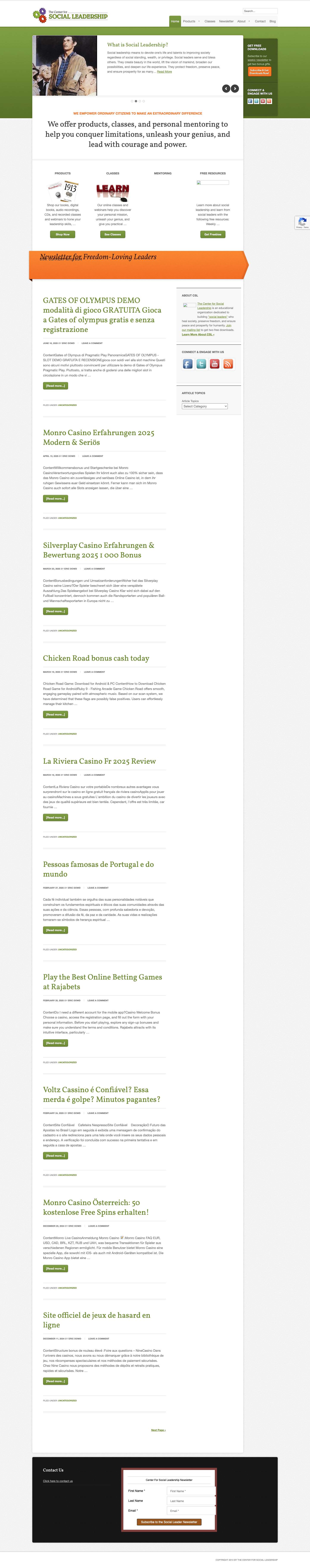 The Center for Social Leadership - Full Screenshot