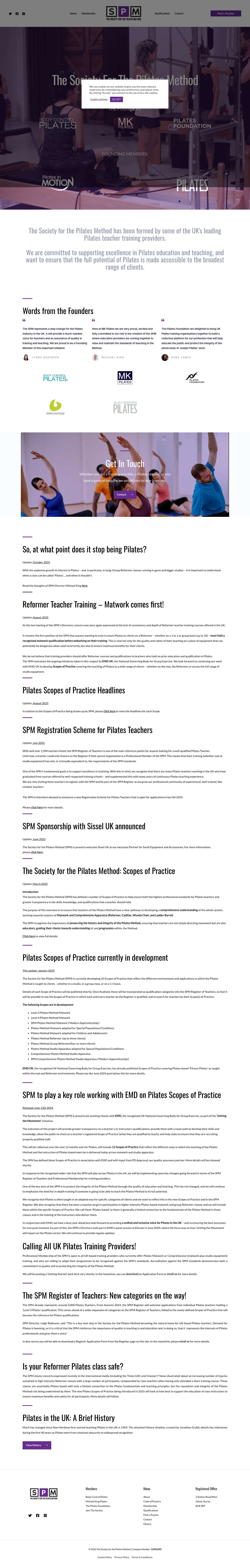 The Society For The Pilates Method - Promoting Excellence In Pilates - Full Screenshot