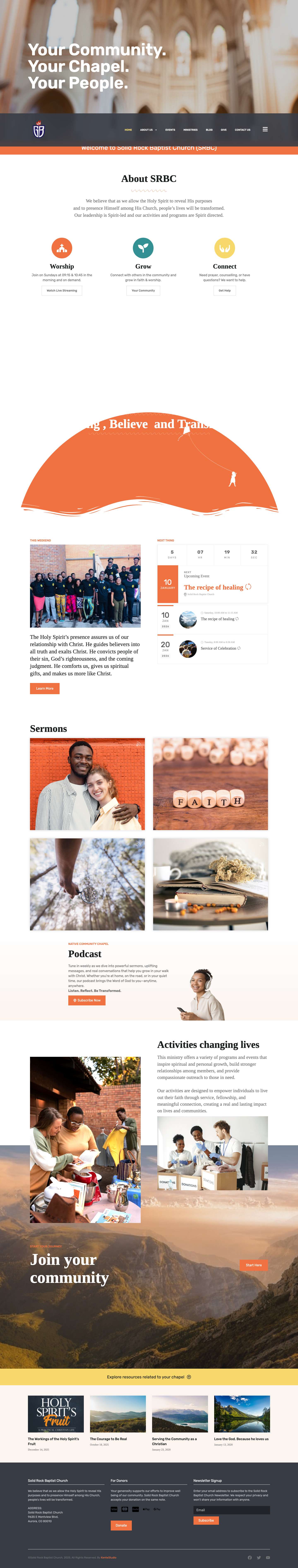 Home - The Solid Rock Baptist Church - Full Screenshot